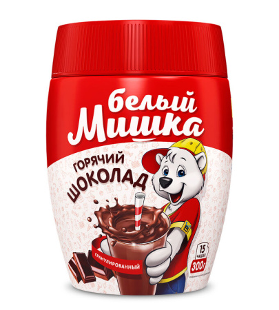 Горячий шоколад гранула БЕЛЫЙ МИШКА ПЭТ 300гр. РФ